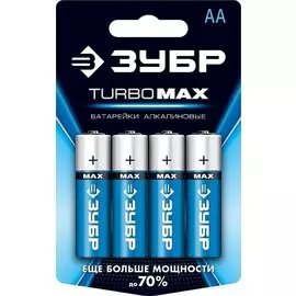 Щелочная батарейка Зубр Turbo-MAX АА 59206-4C_z01 4 шт