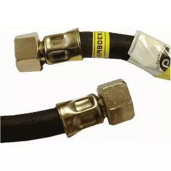 Шланг газовый Русло 1/2" В-В 9 мм L 1 м резина, черный