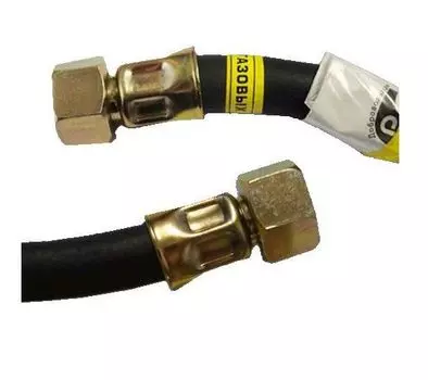 Шланг газовый Русло 1/2" В-В 9 мм L 0,87 м резина, черный