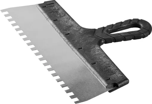 Шпатель Зубр "Мастер" Фасадный 10078-30-08 нержавеющее полотно, 300мм, зуб 8х8мм