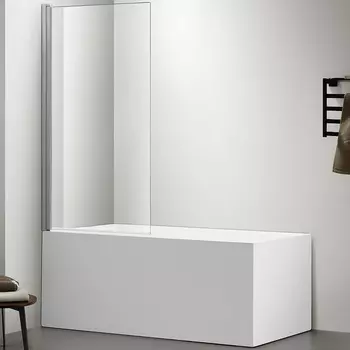 Душевая шторка Акватек Дельта AQ DEL SBA 08015CH 80х150, поворотная, стекло призрачное, профиль хром