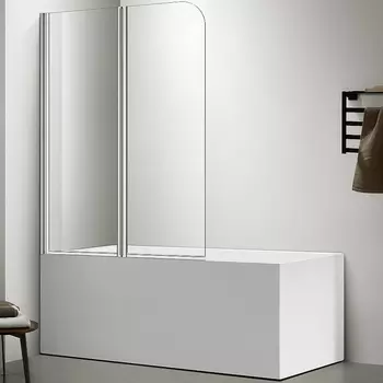 Душевая шторка Акватек Дельта AQ DEL SBA 10015CH 100х150, поворотная, стекло призрачное, профиль хром