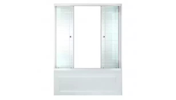 Душевая шторка Тритон DP64 170, стекло полосы, профиль белый