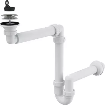 Сифон AlcaPlast A413 для умывальника экономящий пространство DN40 с выпуском