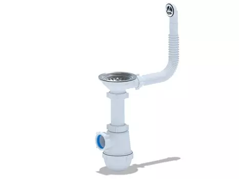 Сифон Ани Пласт Ani Грот А0142S 3.1/2"х40, с кругл. переливом для мойки