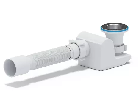 Сифон Ани-пласт Бриг E615 для душевого поддона 1.1/2"х40 мм, плоский, с гибкой трубой 40х50 мм