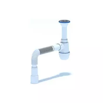 Сифон Ани-Пласт C0115 1.1/2"х40, с гибкой трубой 40х40/50