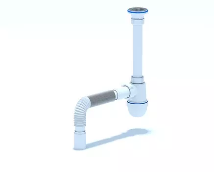 Сифон Ани-пласт C1005 для умывальников 1.1/4х40 мм, с гибкой трубой 40х40 мм