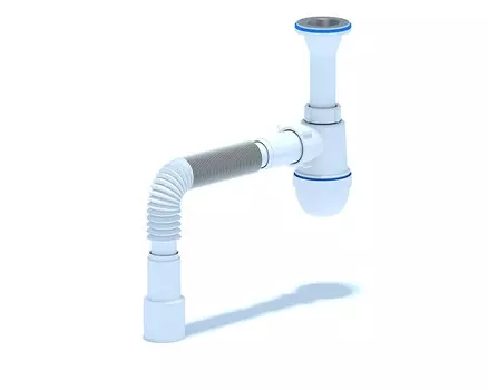 Сифон Ани-пласт C2015 для умывальников 1.1/4"х40 мм, литой выпуск с гибкой трубой 40х40/50 мм