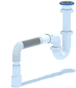 Сифон Ани-Пласт D0115 1.1/2"х40 прямоточный c гибкой трубой 40х40/50