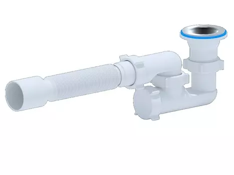 Сифон Ани-пласт E215 для душевого поддона 1.1/2"х40 мм, регулируемый, с гибкой трубой 40х50 мм