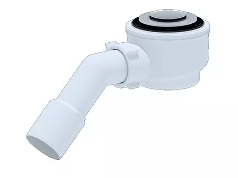 Сифон Ани-пласт E411CLS для душевого поддона 1.1/2"х50 мм, клик-клак, с жёсткой трубой 45 мм, хром, сетка