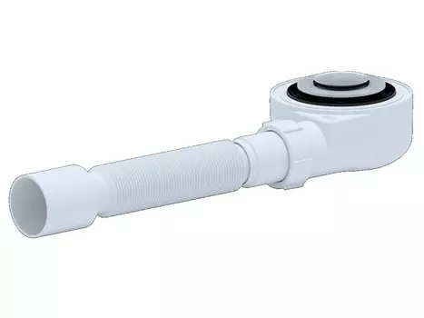 Сифон Ани-пласт E455CLS для душевого поддона 1.1/2"х50 мм, клик-клак, с гибкой трубой 40х50 мм, хром, сетка