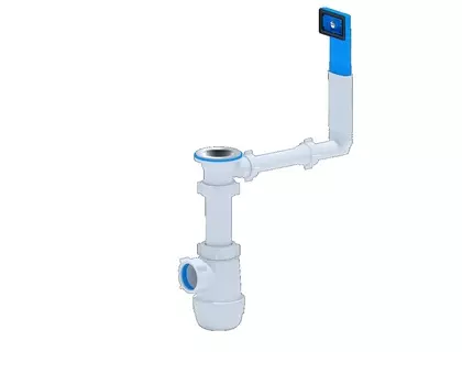 Сифон Ани-пласт Грот А0140 для мойки 1.1/2"х40 мм, с переливом