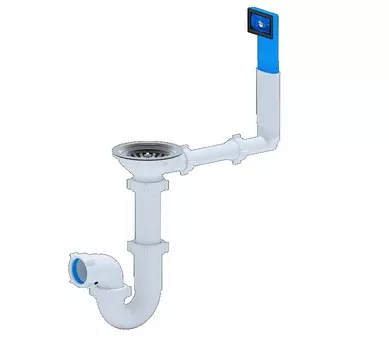 Сифон Ани-пласт Грот D0145 для мойки 3.1/2х40 мм, прямоточный c жестким переливом