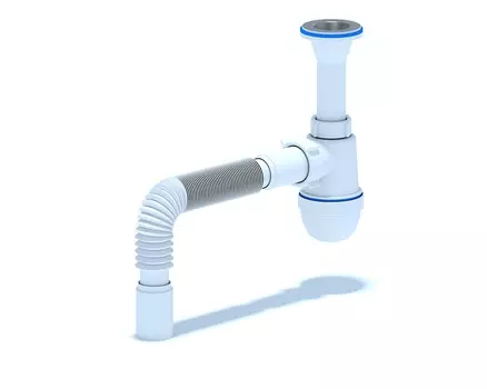 Сифон Ани-пласт С2005 для умывальников 1.1/4"х40 мм, литой выпуск с гибкой трубой 40х40 мм