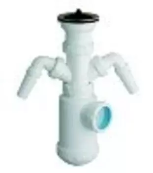 Сифон D40x70мм с 2 отводами под стир. машину S-371