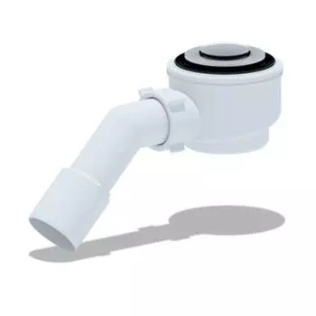 Сифон для душевого поддона Ани-Пласт E411CL 1.1/2"х40/50 клик-клак, с гибкой трубой 45*, хром