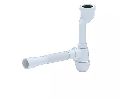 Сифон для писсуара Ани-пласт U0115 c выходом на 40 мм, с гибкой трубой 40х40/50 мм
