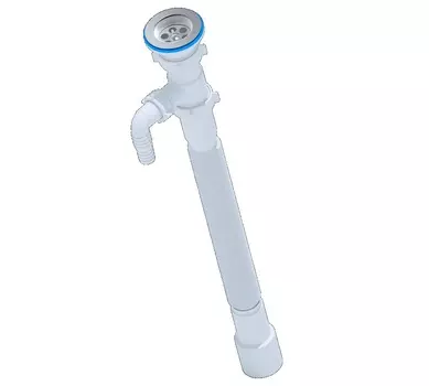 Сифон-гофра Ани-пласт G118 для мойки 1.1/2"х40/50 мм, с отводом для стиральной машины, удлиненный, длина 648-1488 мм