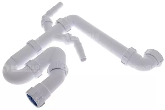 Сифон P/S-образный 1.1/2"х40мм без выпуска, с2-мя адаптерами MRSK7-5571