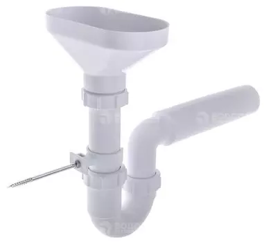 Сифон Р-образный (1 1/2"х40мм) для разрыва потока/струи с овальной приемной воронкой (170ммх85мм)