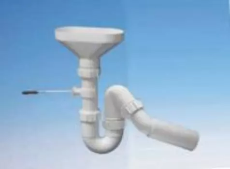 Сифон Р/S-образный (1 1/2"х40мм) для разрыва потока/струи с овальной приемной воронкой