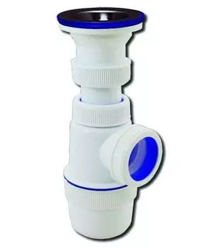 Сифон Вир Пласт Элит 30986140 1.1/2"х40 с нержавеющей чашкой 70 мм