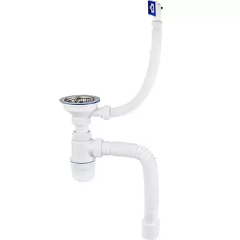 Сифон Вир Пласт Элит 30987084 3.1/2" с переливом, с гофрой 40/50, L 800 мм