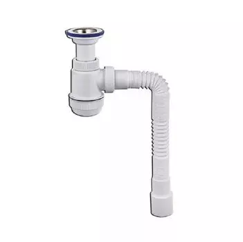 Сифон Вир Пласт Мини Элит 30980678 1.1/2 литой выпуск, нержавеющая чашка 63 мм и гофрой 40/50, L 800 мм