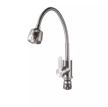 Смеситель для кухни Ростовская мануфактура RMS SUS124-016F с гибким изливом, хром