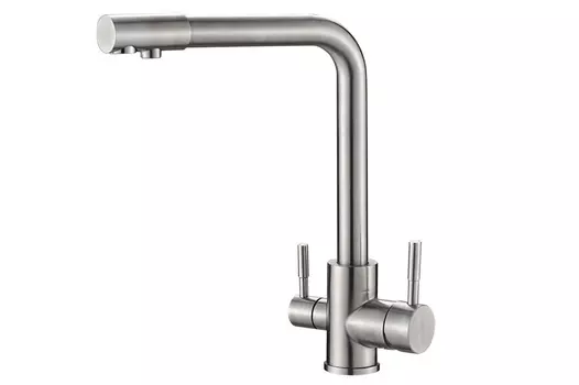 Смеситель для кухни Zorg, SH 801 INOX с подключением фильтра, нержавеющая сталь