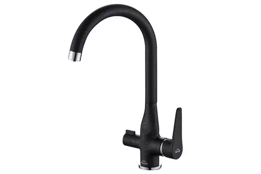 Смеситель для кухни Zorg, SH 910 BLACK CR с подключением фильтра, черный / хром