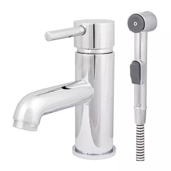 Смеситель для раковины Mix&Fix Багги 0208 однорычажный, c гигиеническим душем, хром