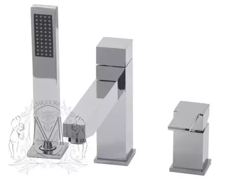 Смеситель на борт ванны на 3 отверстия MIGLIORE