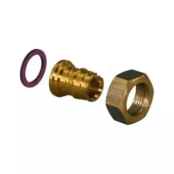 Соединитель латунь 20х1/2" с накидной гайкой 10бар, t-95*C