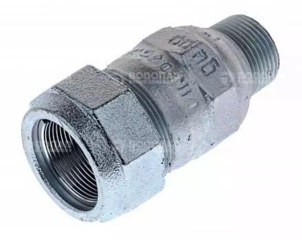 Соединитель обжим (АК) 2" НР, 10бар, t-80*C, оцинкованный чугун (59,7-63,6мм)