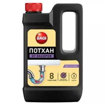 Средство для прочистки труб от засоров гранулированное Bagi Потхан 600 гр бутылка