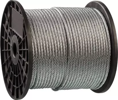 Стальной трос Зубр 4-304110-05 Профессионал DIN 3055 свивка 6 х 7 + FC 5 мм L=150 м.