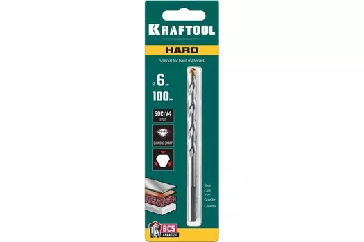 Сверло по твёрдым материалам, KRAFTOOL