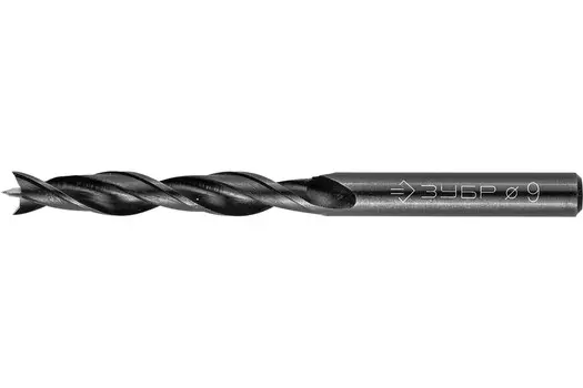 Сверло спиральное Зубр 29421-115-09_z01 по дереву М-образная заточка d 9x115/70мм