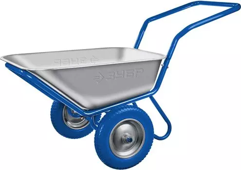 Тачка Зубр ПТ-500 39914 с П-образной ручкой, строительная двухколесная, 260 кг