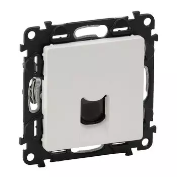 Телефонная розетка Valena LIFE RJ11 одиночная, с лицевой панелью, белая