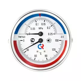 Термоманометр Росма ТМТБ-3 D-80 мм осевой с клапаном 10 бар