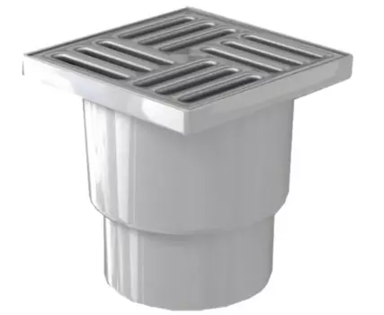Трап Ани-Пласт TA1210 вертикальный выпуск, гидрозатвор, Дн110, пластиковая решетка, 15х15