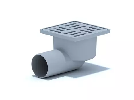 Трап Ани-пласт TA5104 D50 мм, горизонтальный слив, пластиковая решетка 100х100мм, нерегулируемый, гидрозвтвор