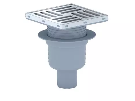 Трап Ани-пласт TA5712 D50 мм, вертикальный слив, нержавеющая решетка 150х150 мм, регулируемый, гидрозвтвор