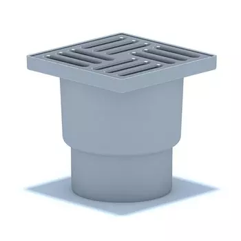 Трап Ани Пласт TQ1212 D110 мм, верт. слив, нерж. реш. 150*150мм, нерегулируемый, сухой затвор