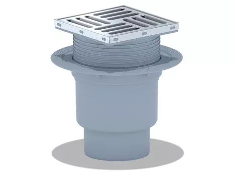 Трап Ани Пласт TQ1712 D110 мм, верт. слив, нерж. реш. 150*150мм, регулируемый, сухой затвор