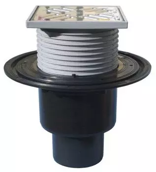 Трап D50/110мм вертикальный, нержавеющая решетка 123*123 мм